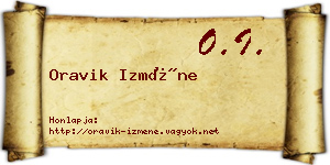 Oravik Izméne névjegykártya